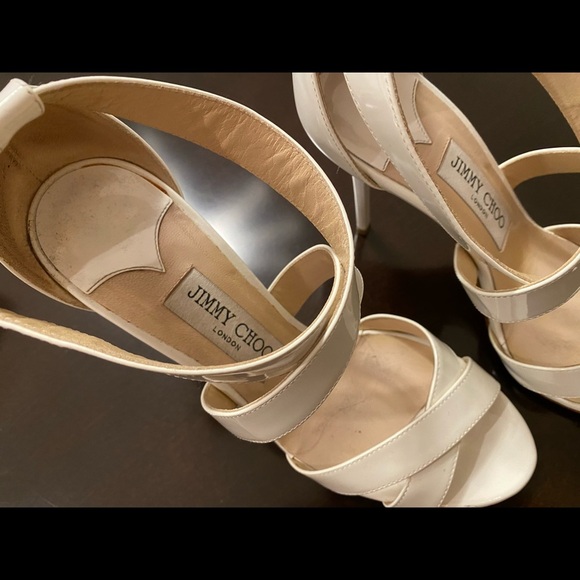 Authentic Jimmy Choo white strap shoes 37.5. Slightly used - Picture 5 of 5